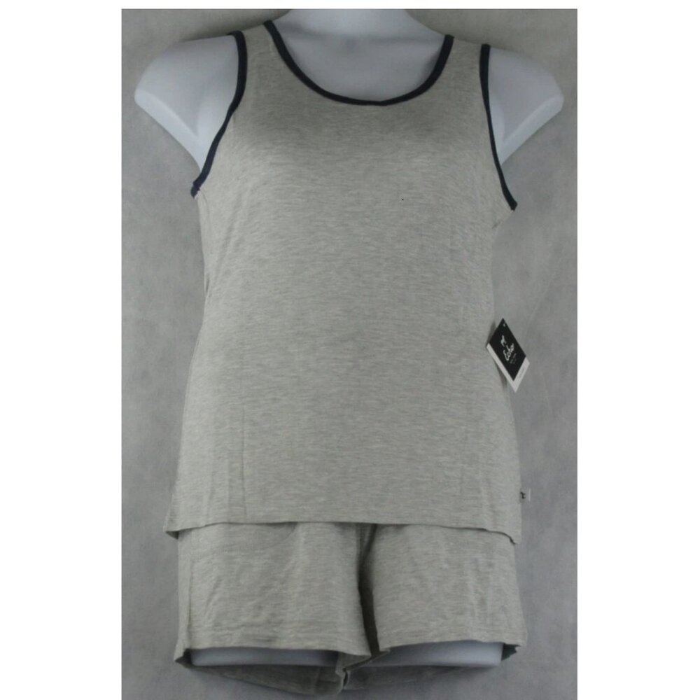 Echo Women's 2-Piece Rayon Blend Tank Top With Shorts Pajama Set, Gray